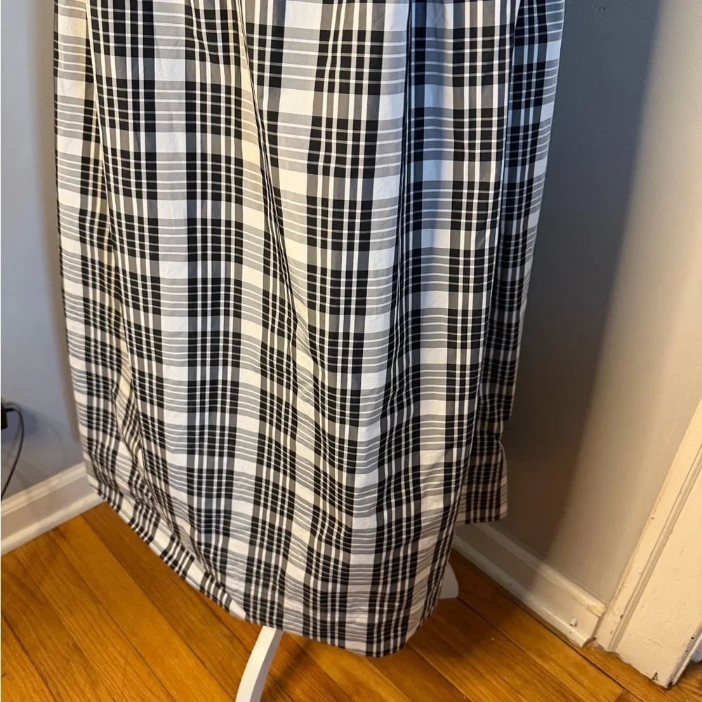 Maeve Anthropology Black & White Plaid Maxi Dress with Tie Straps - Picture 5 of 14